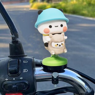 可爱一二布布车载摆件摇摇乐电动车C装饰小配件摩托车自行车玩偶