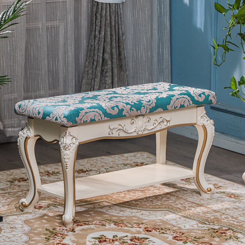 欧式换鞋凳可拆洗客厅茶几凳衣帽间进门口穿鞋凳家用小床尾凳轻奢