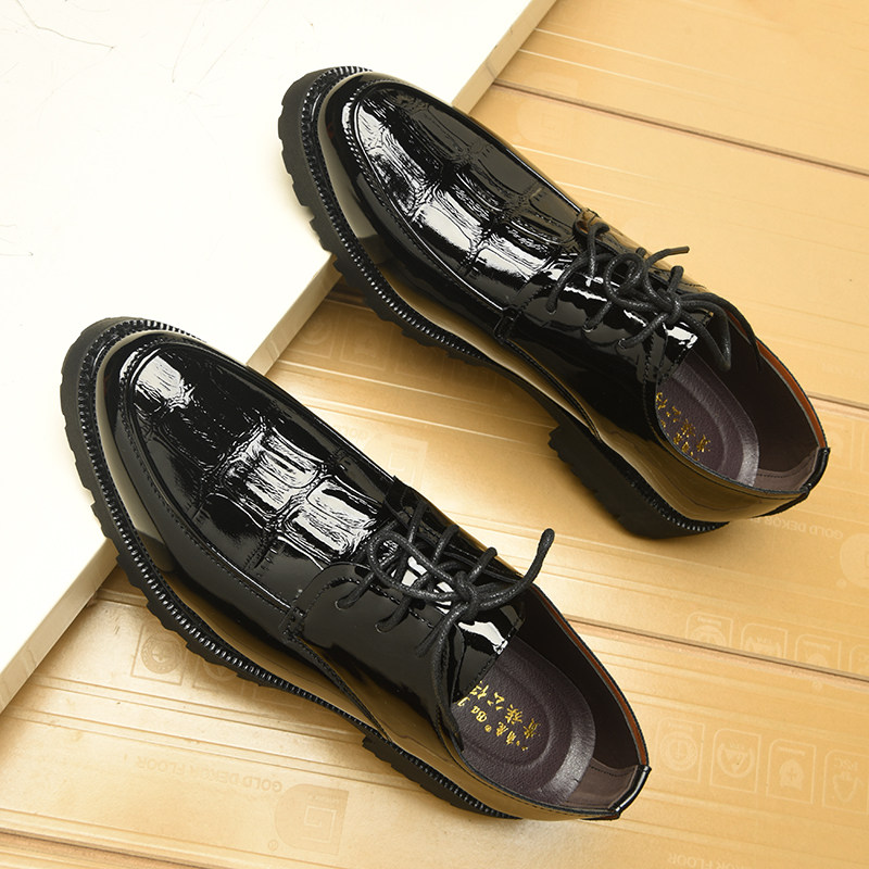 男鞋2023年新款潮发型师男商务正装皮鞋漆皮亮面透气英伦潮流婚鞋