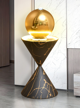 现代客厅落地轻奢流水摆件循环水电视机沙发旁边装饰乔迁新居礼品