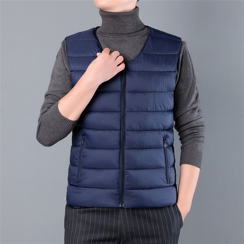 棉马甲秋冬男爸爸款内搭外穿拉链轻薄马夹中老年保暖背心打底坎肩,男装,常规马甲,淘宝优惠券,粉丝福利购,淘宝优惠卷