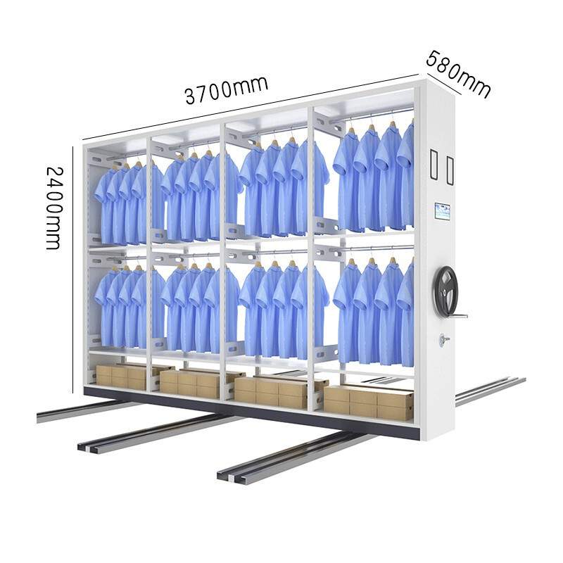 带地轨电动智能密集架手摇移动钢制密集柜衣架高档服装收纳储物架