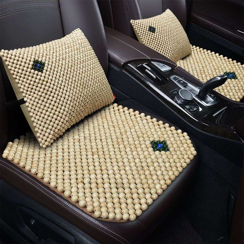 汽车坐垫夏季凉垫单片木珠夏天透气新款小蛮腰防滑四季通用三件套