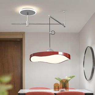 北欧风简约创意餐厅可位移摇臂飞碟吊灯吧台餐桌书房全光谱护眼灯