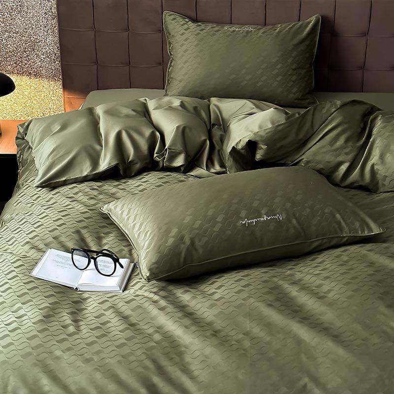 柔软亲肤100S长绒棉精致提花四件套全棉纯棉床单被套床笠床上用品