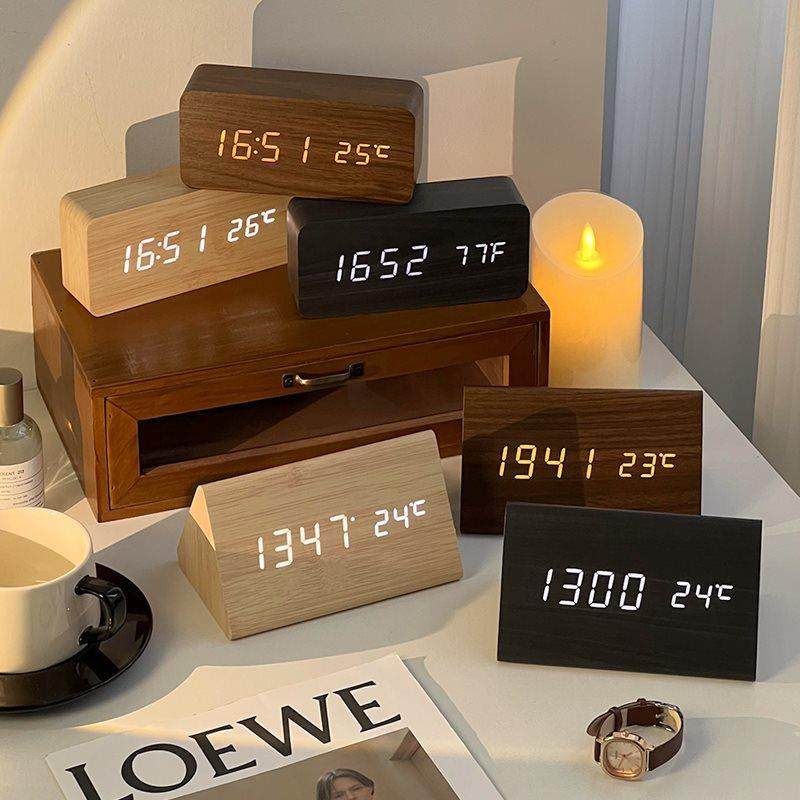 时尚木质LED时钟闹钟桌面台式夜光电子学生床头钟卧室小台钟摆件,自行车/骑行装备/零配件,更多零件/配件,淘宝优惠券,粉丝福利购,淘宝优惠卷