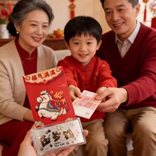 2026新年礼品过年红包银钞新年礼物压岁钱银箔送礼