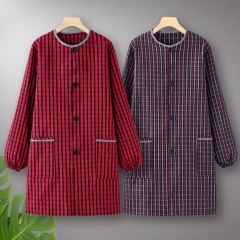 工作服罩衣厨房家用l餐饮长袖围裙女2024新款纯棉透气夏季薄款网,家庭/个人清洁工具,围裙,淘宝优惠券,粉丝福利购,淘宝优惠卷