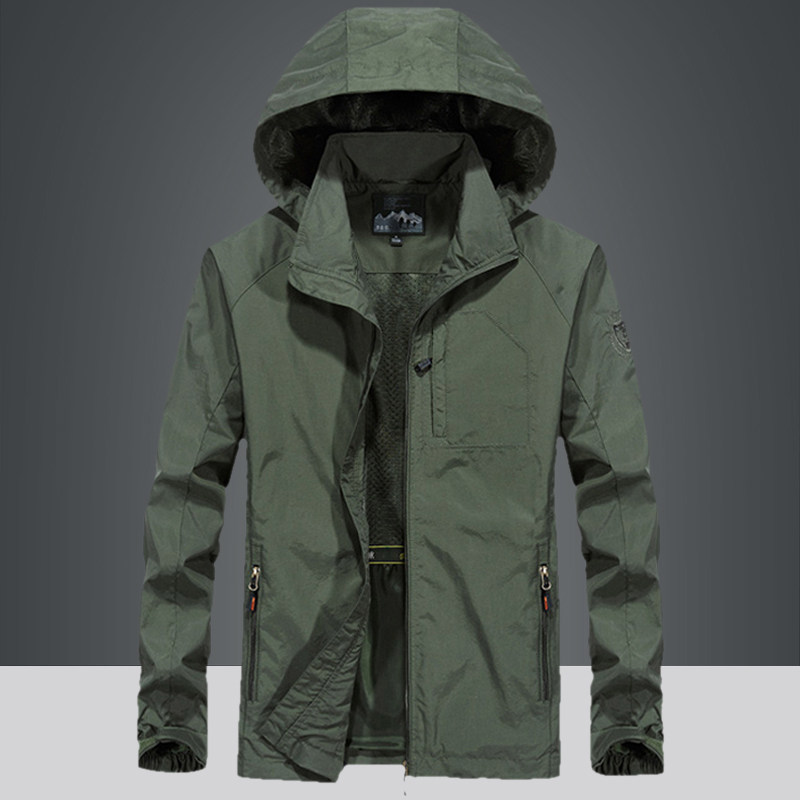 爸爸外套男春秋薄款百搭户外速干冲锋上衣秋季中年男士工装夹克衫,男装,夹克,淘宝优惠券,粉丝福利购,淘宝优惠卷