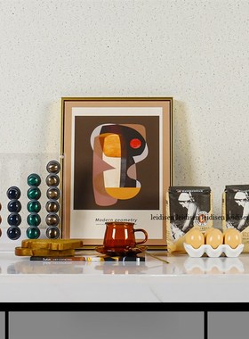 样板房咖啡样板间厨房道具摆件橱柜展厅饰品软装搭配套装画厨具