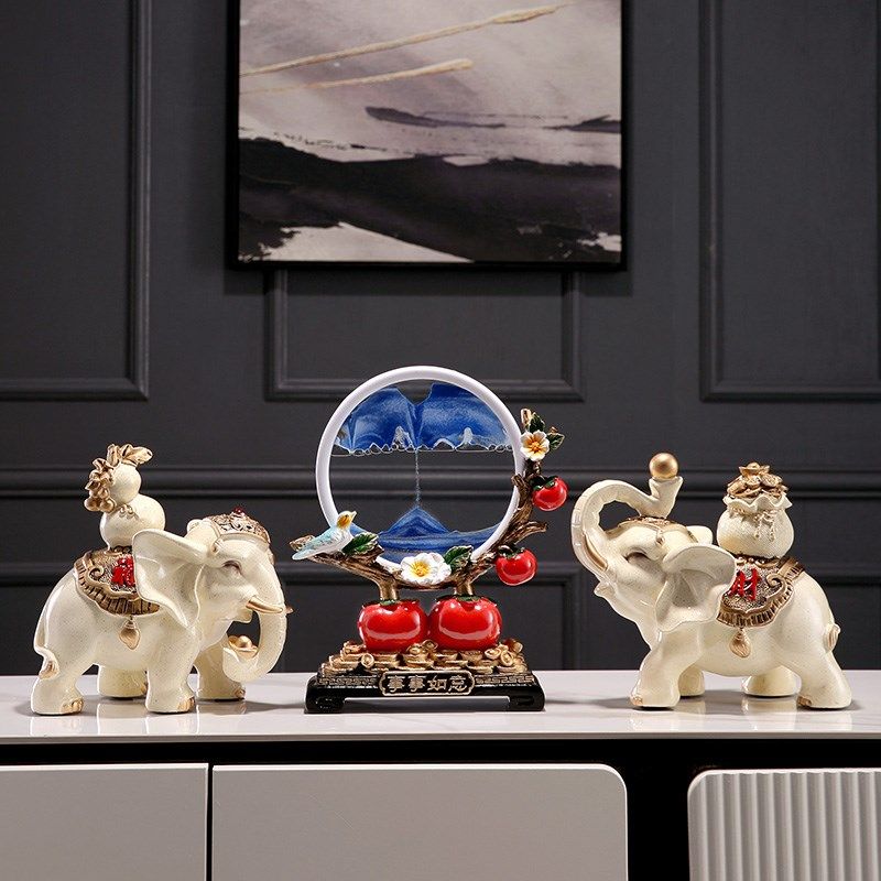 流沙画摆件e大象事事如意柿子乔迁新居礼品搬家礼物客厅酒柜装饰,家居饰品,装饰摆件,淘宝优惠券,粉丝福利购,淘宝优惠卷