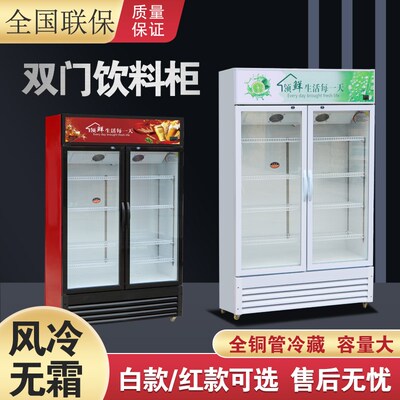 展示柜冷藏饮料柜冰柜啤酒商用双门风冷立式保鲜柜超市三门冷饮柜