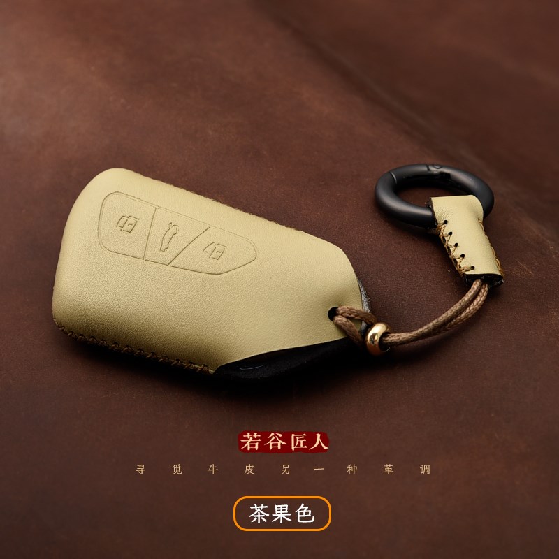 适用大众id3钥匙套牛皮id4x/id6/途昂/高尔夫8/凌渡车钥匙包扣壳