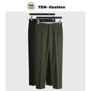 九分西装 裤 长裤 男士 显瘦胖男生休闲西裤 大码 垂感弹力修身 秋季 男