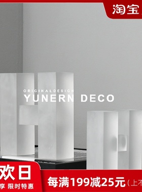 简约现代家居软装饰品水晶书档样板房间办公室书房桌面书靠摆件