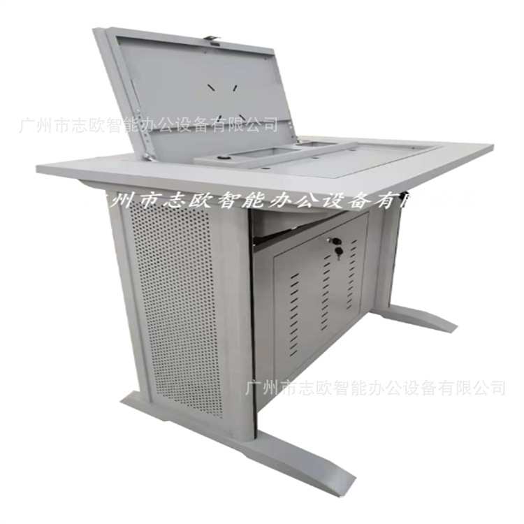 多媒体教室显示屏翻转器电脑桌机房液晶屏可隐藏翻转器电脑桌