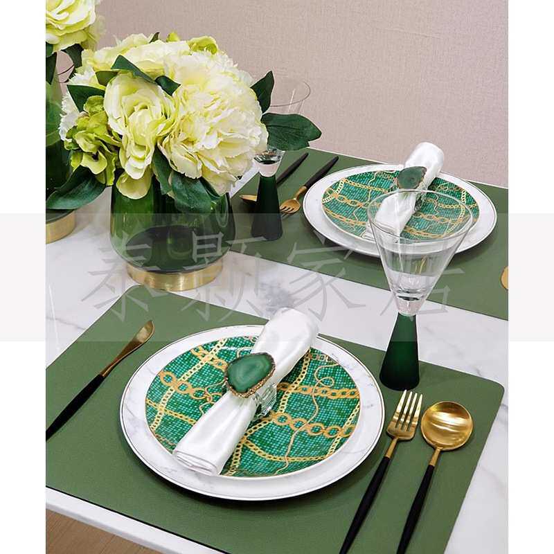 现代简约样板间软装饰品创意家居摆件餐桌花艺餐具套装组合