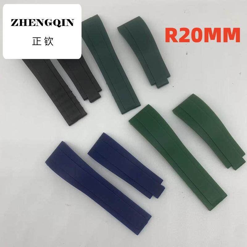 适用代用劳力S游艇迪通拿玻璃黑绿水鬼手表带柔软黑色硅胶橡胶带2