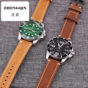 适用复古手工表带牛皮双面磨砂疯马皮快拆18mm19mm20mm21mm22mm24