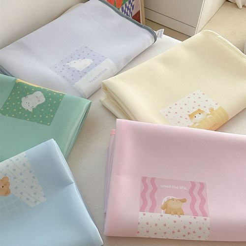 糯叽叽凉感果冻席三件套可机洗冰丝凉席床笠学生宿舍卡通可爱软席