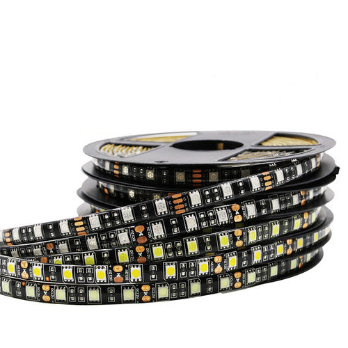 LED灯带12V伏黑底软灯条5050贴片白光5米300灯珠家用超亮长条装饰