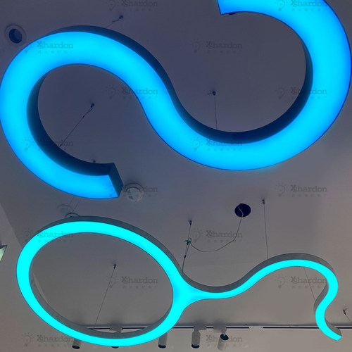 弧形铝槽灯LED铝合金灯槽定制嵌入F式明装弯曲线条灯灯槽工程定制