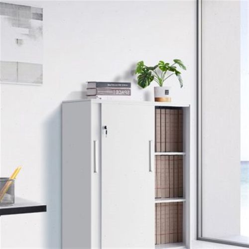 优佰办公柜花槽柜铁皮矮柜钢制桌边柜文件柜资料柜储物柜80宽带锁