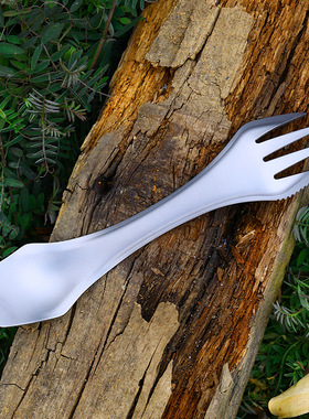 钛工匠户外餐具纯钛叉勺钛勺餐叉饭勺子野餐方便便携多功能调羹