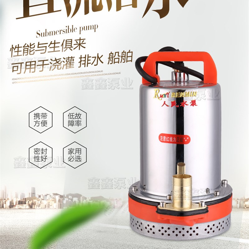 家用12V24V48V60V72伏直流潜水泵农用电瓶抽水S机高扬程电动车水