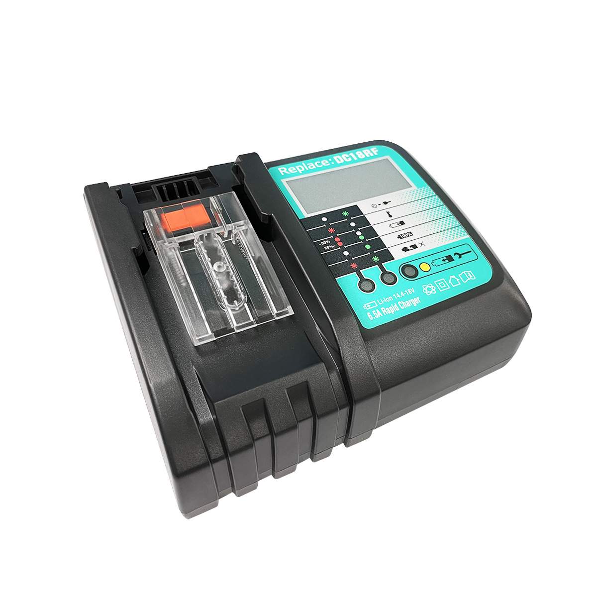 适用Makit牡田14.4V-18V锂电池充电器6.5A带屏超级快充DC18RF欧规