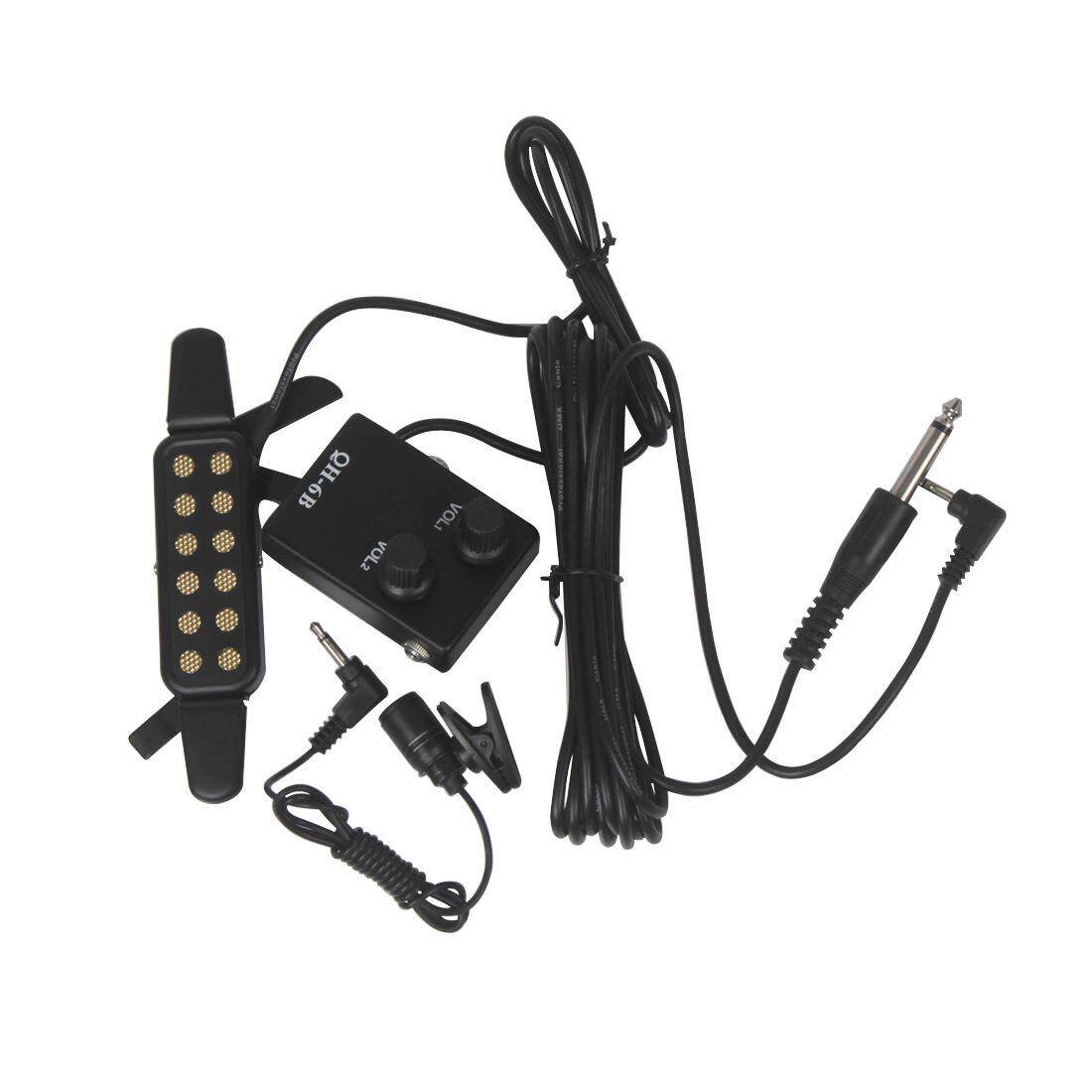 原声吉他拾音器民谣木吉他拾音器带话筒免开孔磁性拾音器吉他配件