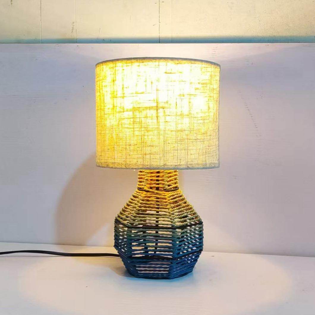 编织灯藤艺术草编海草手工编制灯简约卧室民宿装饰灯复古台灯