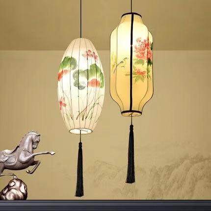 中式布艺手绘灯笼仿古典宫灯餐厅茶楼过道创意冬瓜长形布艺吊灯具,自行车/骑行装备/零配件,更多零件/配件,淘宝优惠券,粉丝福利购,淘宝优惠卷