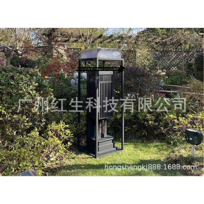 蓝犀牛BR-200S型智能生物捕蚊机304不锈钢材质带太阳能草坪灯
