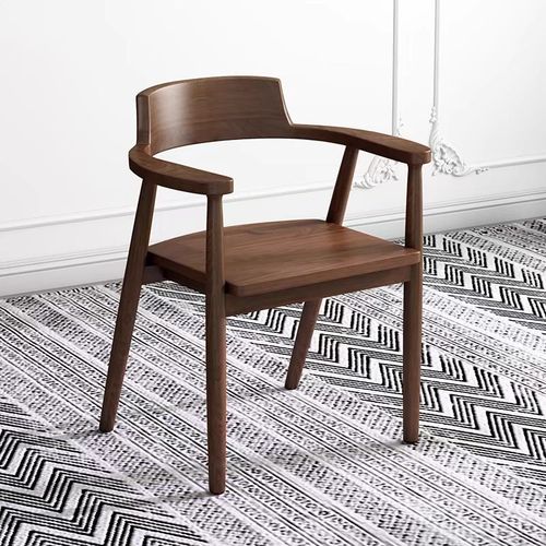 北欧实木餐椅肯尼迪总统广岛椅茶椅会议办公椅靠背椅单人凳子商用