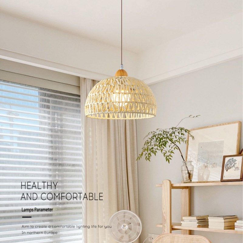 日式原木餐厅吊灯奶油风餐桌吧台灯藤艺复古民Q宿卧室阳台长线灯,家装灯饰光源,床头/玄关/吧台/过道吊灯,淘宝优惠券,粉丝福利购,淘宝优惠卷
