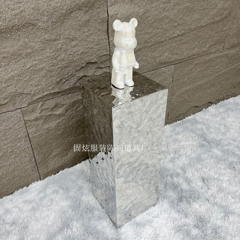 服装店展示架不锈钢水波纹展示台饰D品鞋包流水台橱窗陈列模特地