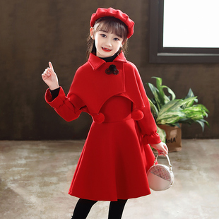 女童洋装秋冬款2023冬装新款儿童套装过年衣服冬裙子公主裙冬季