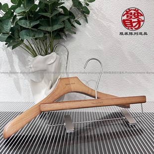 架防滑定制logo高档衣架男挂 胡桃色衣架橡木实木裤 服装 店专用男装