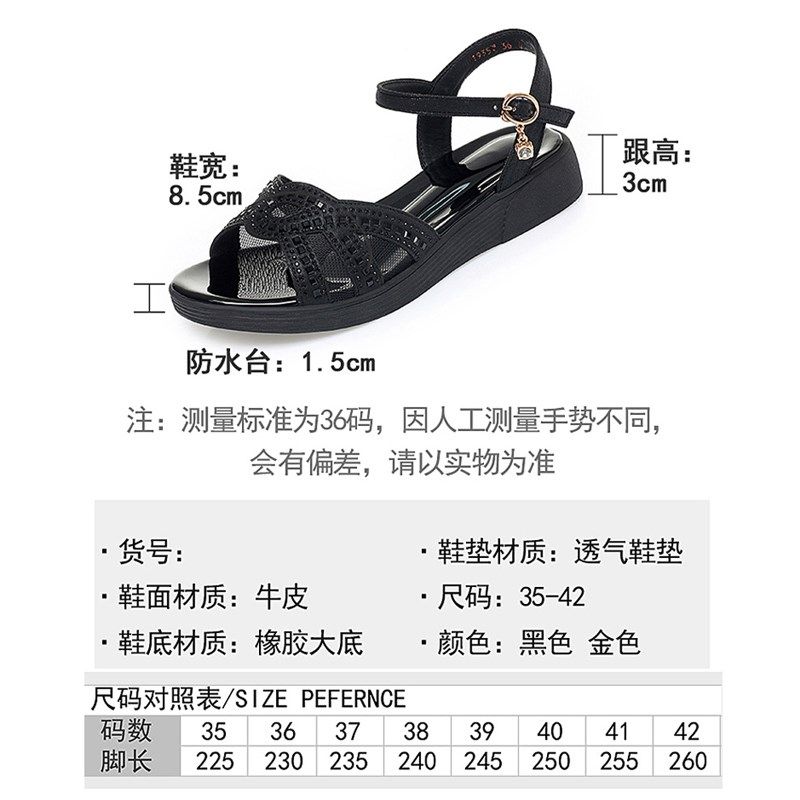 平底妈妈凉鞋女款2024新款夏季外穿时装厚底软底中年女士夏天女鞋