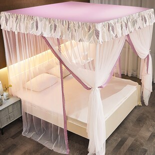 蚊帐家用2023新款三开门免安装纹帐文J章蛟帐纹怅一米八二五的床