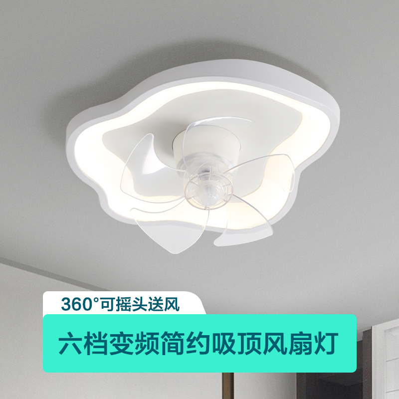 卧室风扇灯20g23新款led儿童房吸顶灯家用餐厅360度摇头吊扇灯一