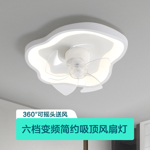 卧室风扇灯20g23新款led儿童房吸顶灯家用餐厅360度摇头吊扇灯一