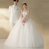 法式 公主抹胸蕾丝显瘦婚纱蓬蓬裙超仙森系新娘结婚出门纱齐地旅拍