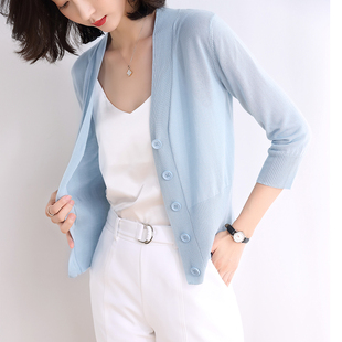 百搭短款 针织开衫 外搭披肩女2021新款 薄款 配裙子小外套 女冰丝夏季