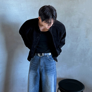 MYQ灯芯绒短款 cleanfit外套韩系慵懒风宽松上衣 立领夹克男秋季