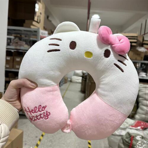 可爱动漫小猫咪型k枕少女心可水洗护颈枕护颈圈家用午睡枕趴睡枕
