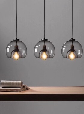 餐厅吊灯现代简约l极简灯具轻奢创意个性饭厅餐桌灯玻璃吧台小吊