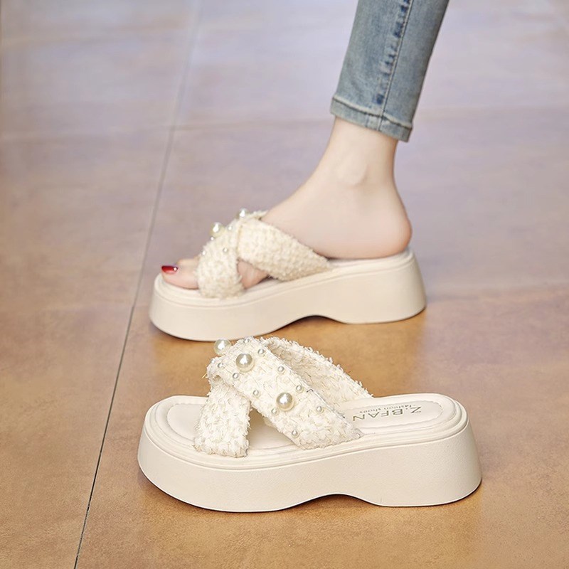 增高厚底凉拖鞋女夏季外穿2025新款夏天外穿时尚T仙女风配裙子凉