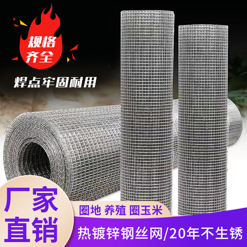 镀锌铁丝网防锈阳台网格r家用电焊网养殖网围栏加粗加硬抹灰钢丝